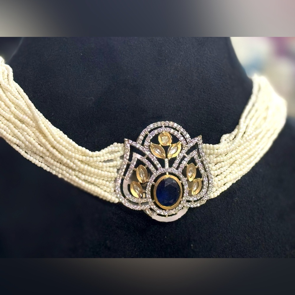 House Of RuSa String Pearls  held Elegant English  Pendant  Necklace